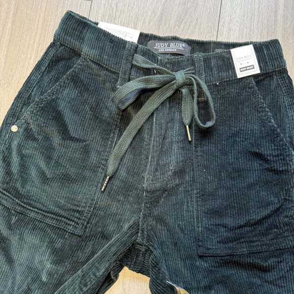 NWT Judy Blue Emerald Green High-Waisted Corduroy Cuffed Jogger Pants 0/24 - Picture 13 of 14